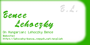 bence lehoczky business card